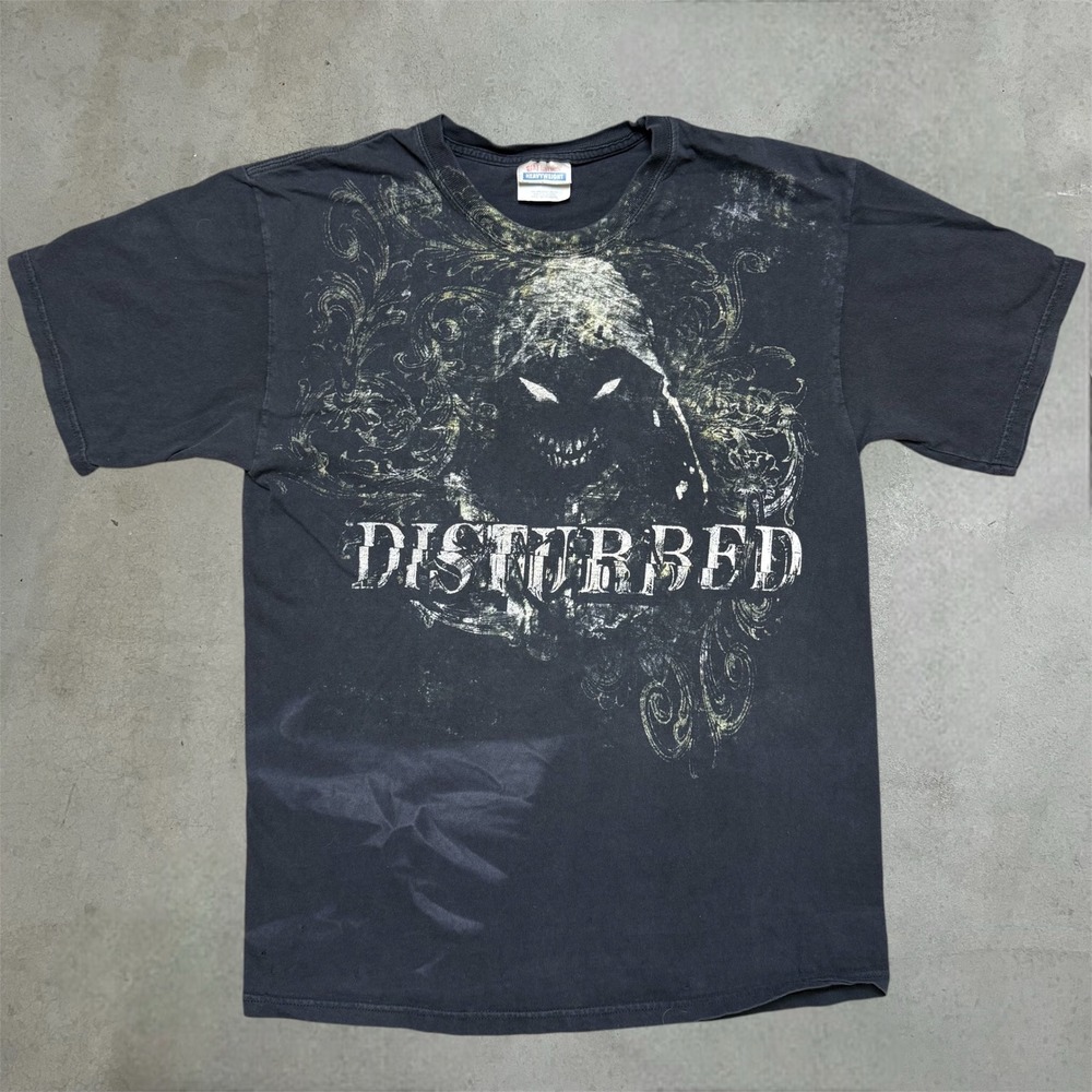 Y2K Disturbed T Shirt Mens M Black Nu Metal The Guy Graphic Distressed Band Tee